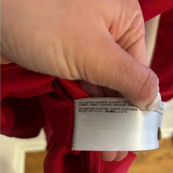 Mango Red Cotton Oversized Dress Shirt NWT - Picture 9 of 11